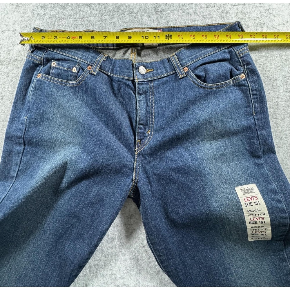 Levis 515 Bootcut Jeans Womens 16L Blue Medium Wash High Rise Stretch Denim - Picture 9 of 13